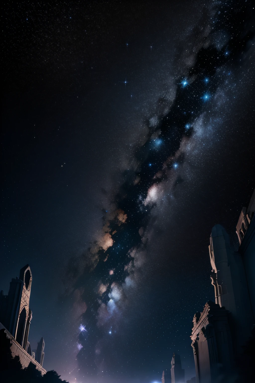 Swirling starry sky,Scattered starry sky,Black background,As estrelas,8K,The is very detailed,acurate,best qualtiy,hyper HD,high detal,A high resolution,hentail realism,romanticism lain,Cinematic lighting effects,