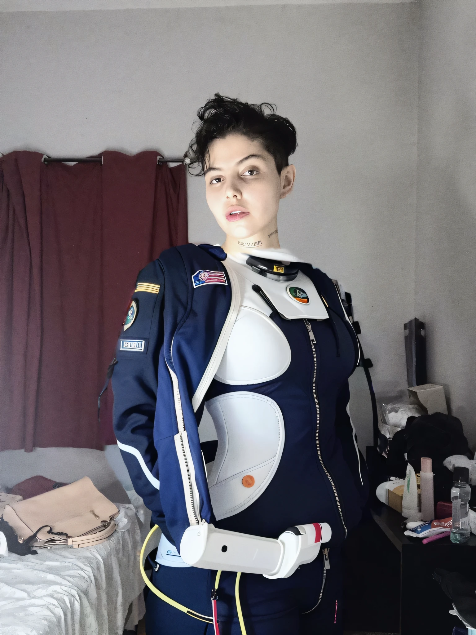 mulher com roupa de astronauta feminina ultra realista full hd