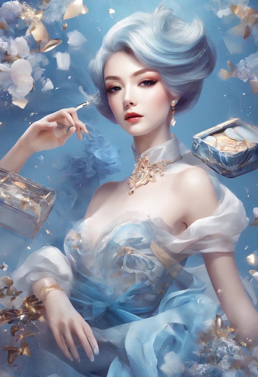 cosmetics、high-class sense、Blue base