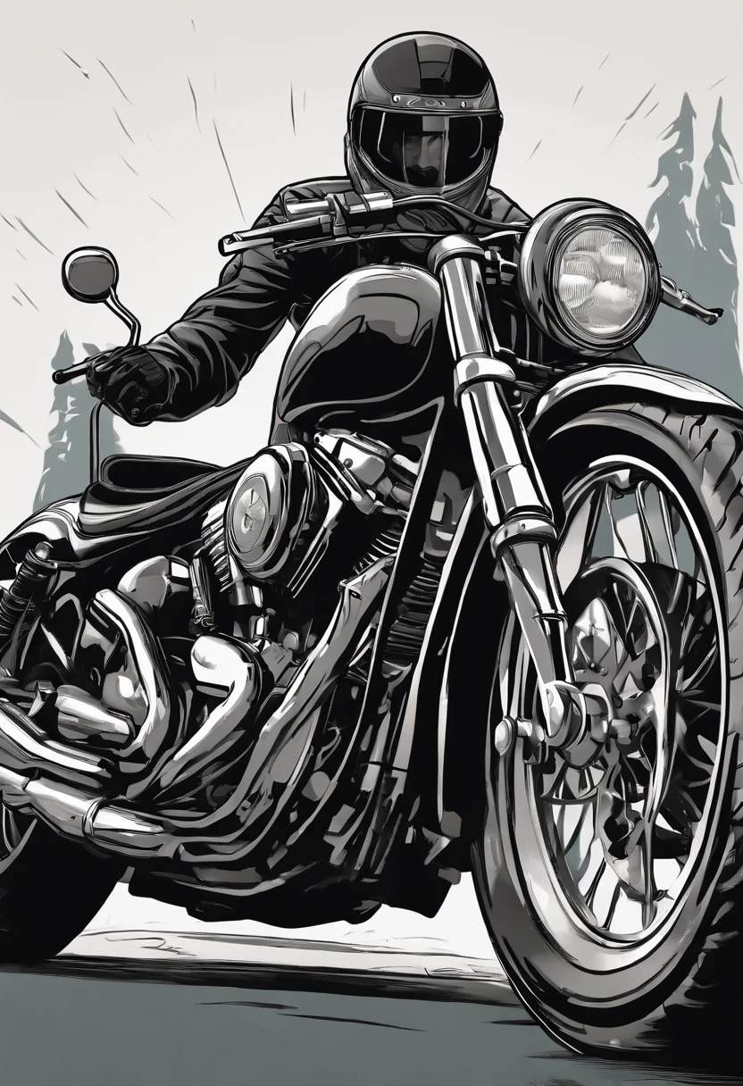/Imagine Prompt: Motorcycle illustration for sticker on black background, camp、ADV160 Character Inserts、nffsw,Bold outline style, jagged, Trashcore, Light Shading - V 5.2