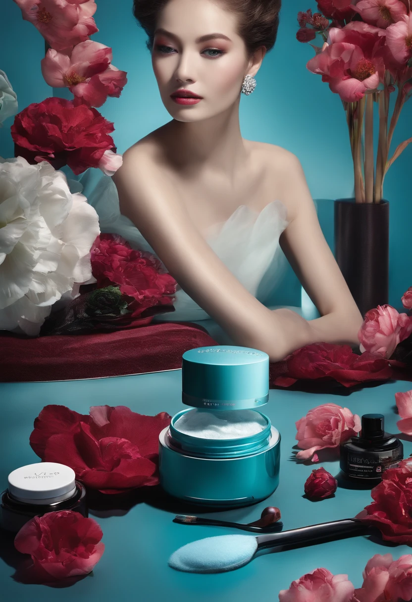 Advertising of cosmetics、Men's only、cyan colors