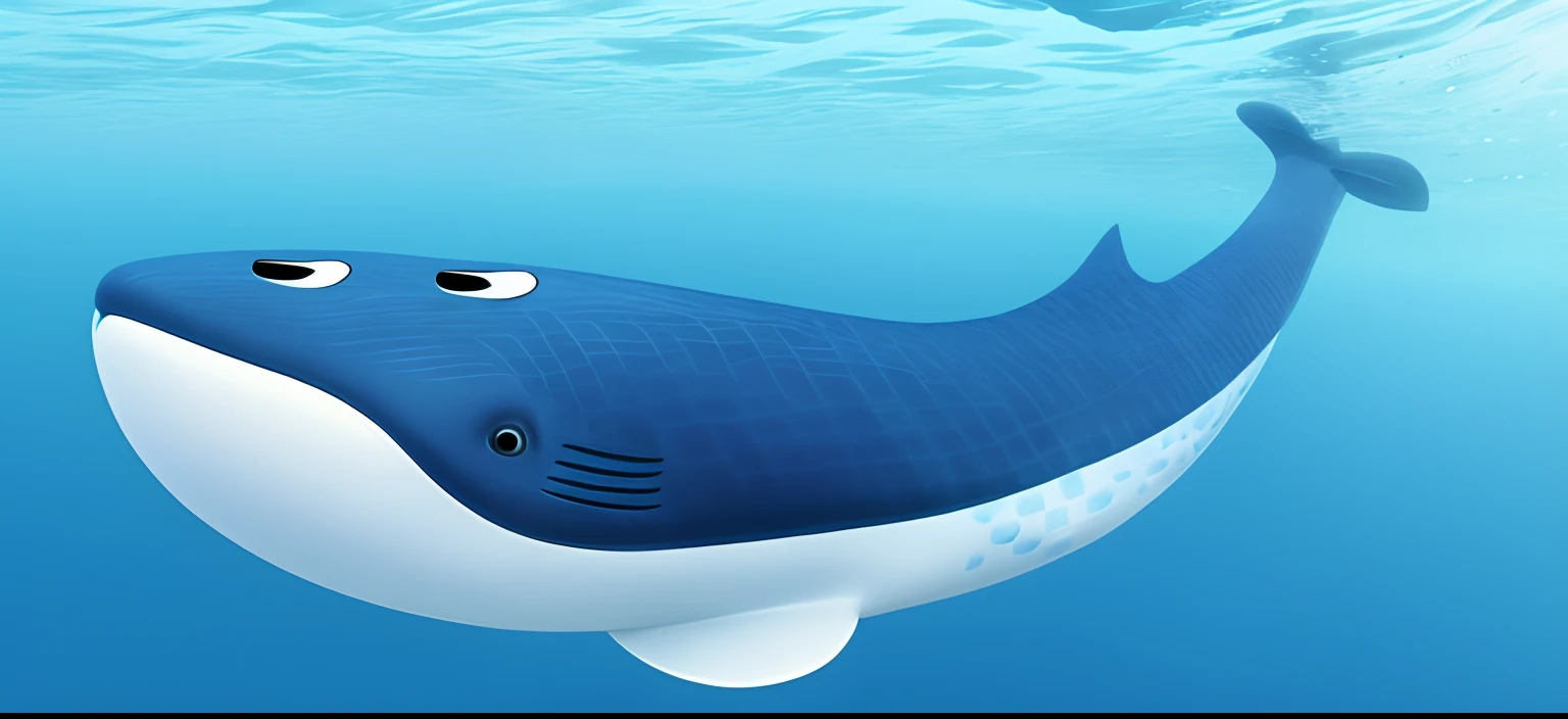 Close-up of blue whale with white body, blue whale, whale, subreddit / r / whale, slightly larger nose, flying whale, blue colors, tail slightly wavy, cyborg whale, 2d side view, whales, blue submarine no. 6, wide portrait, blue penguin, killer whale, attached tail, Blue Submarine No. 6, n - 6