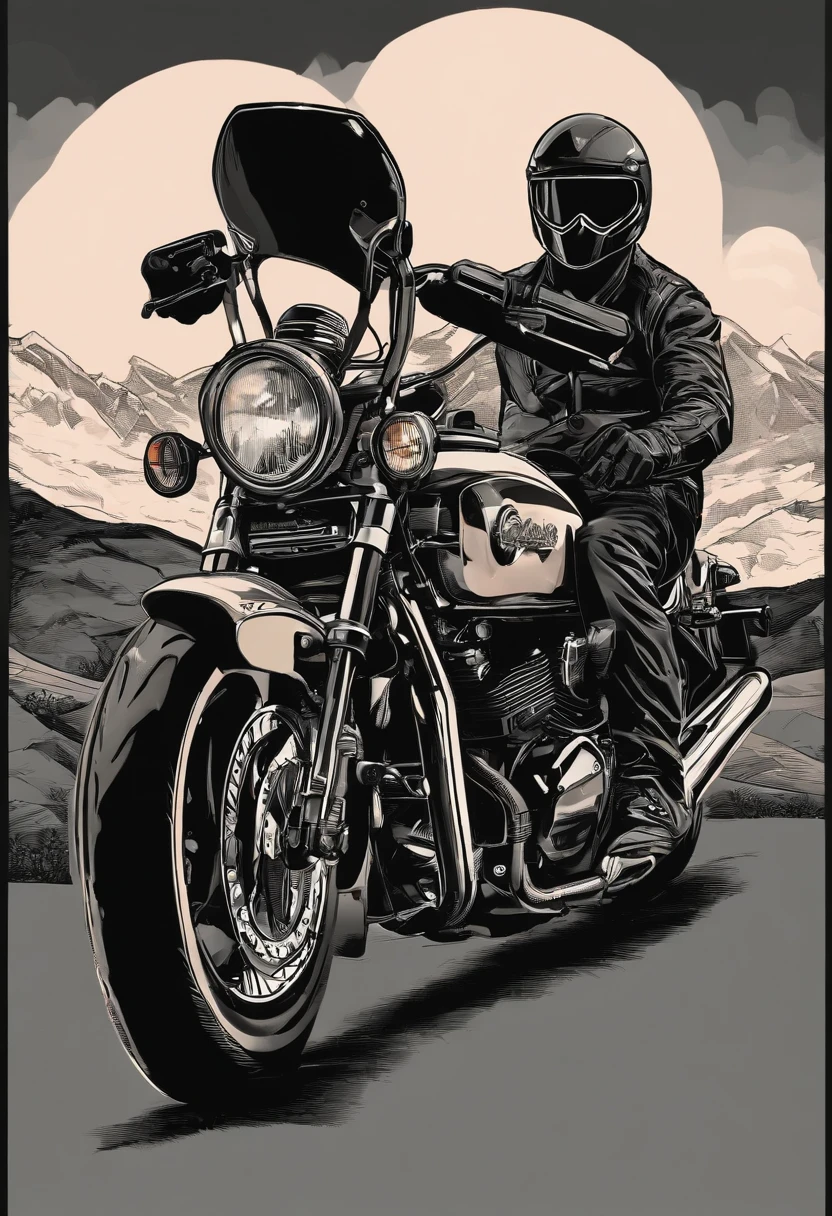 (Hyperrealistic),(Extremely detailed),nuclear waste, Radioactive wasteland, nuclear fallout, post nuclear fallout, radioactivity, nuclear wasteland, nuclear, Nuke, Toxic waste, post-nuclear, nuclear blast imminent, Radioactive particles,A man comes from a distance on a motorcycle