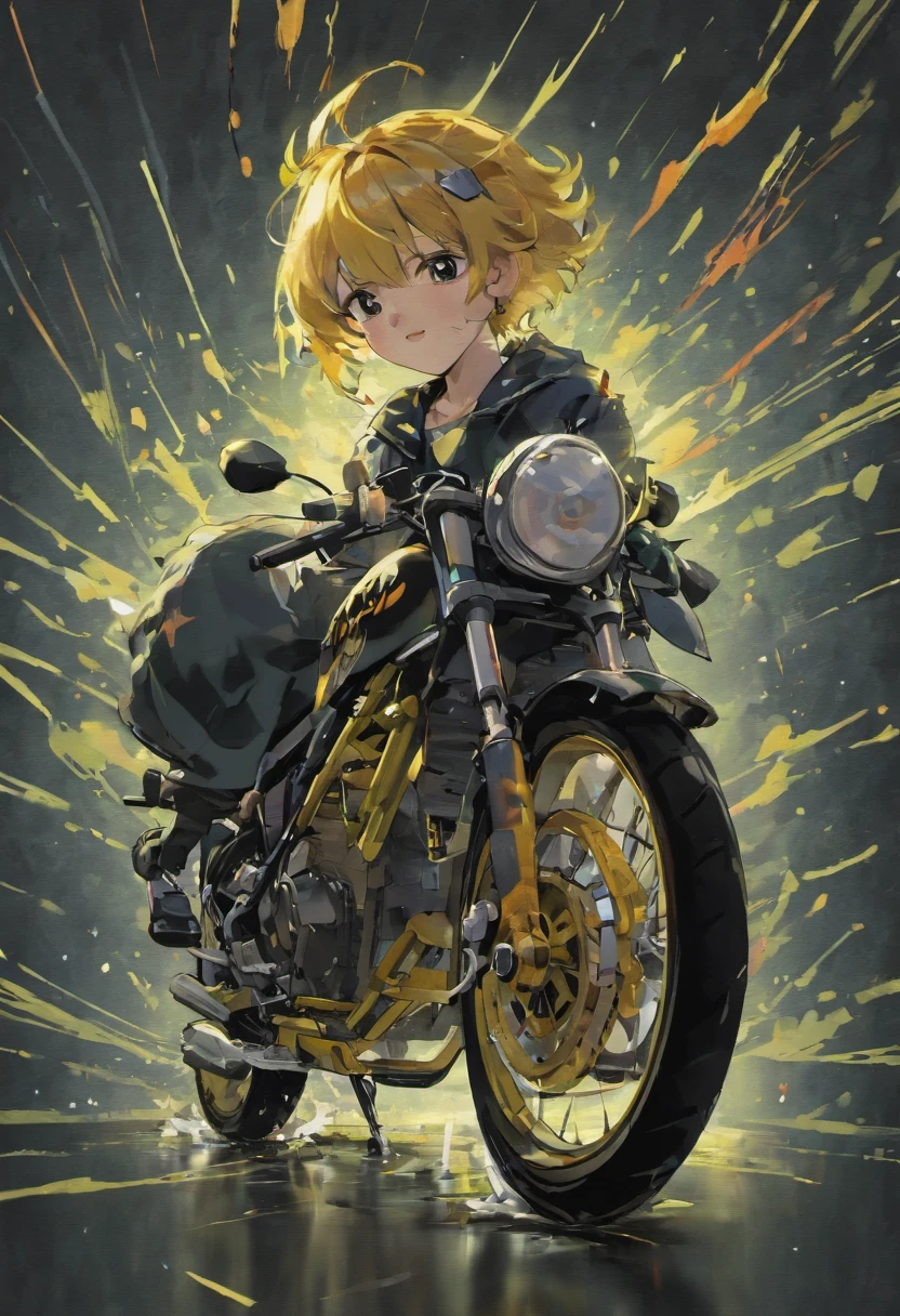 /Imagine Prompt: Motorcycle illustration for sticker on black background, Travel by scooter、(((ADV160 character insertion)))、nffsw,Bold outline style, Pop Design、jagged, Trashcore, Light Shading - V 5.2