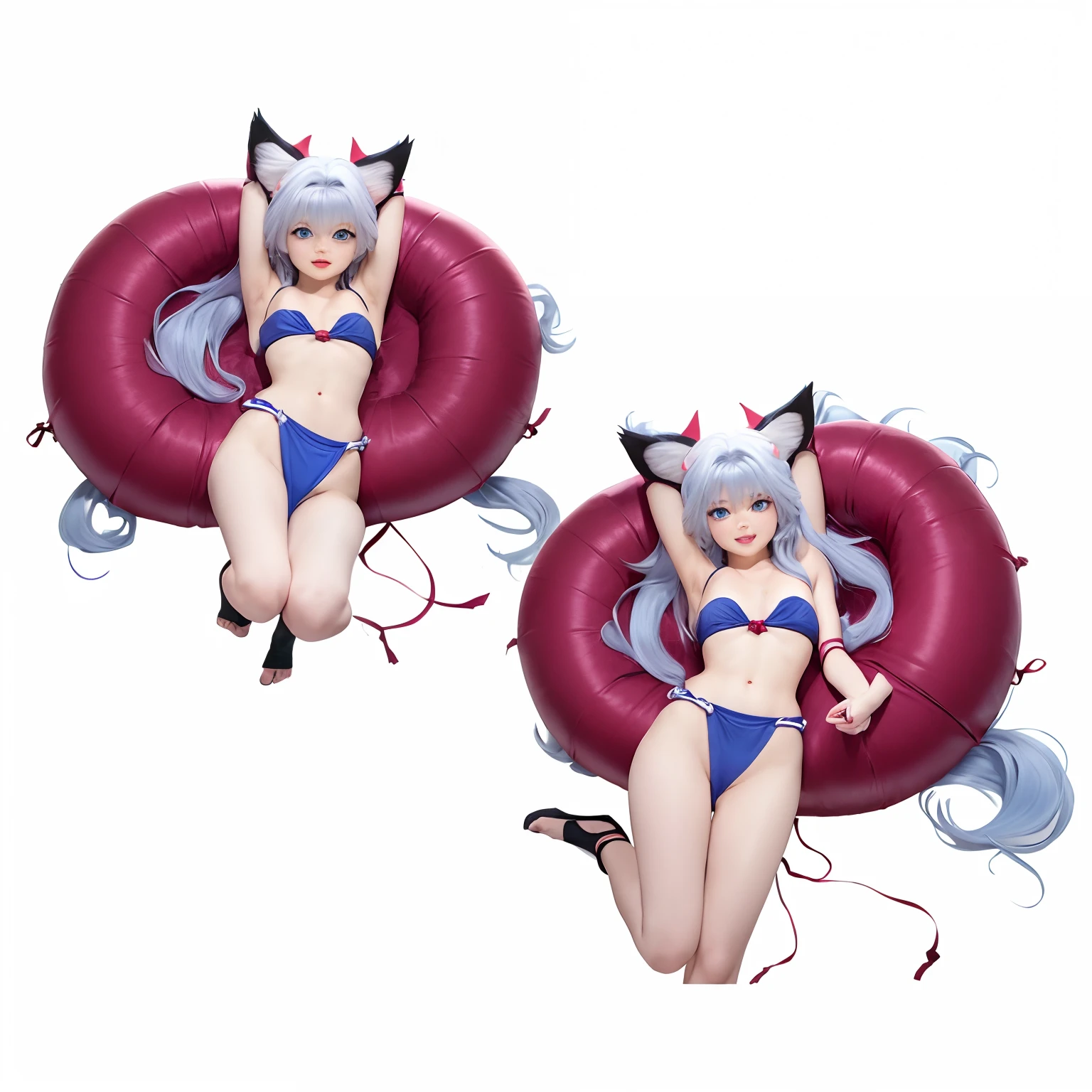 Cute girl anime inuyasha amphbia 2d sexy enhance blue eyes