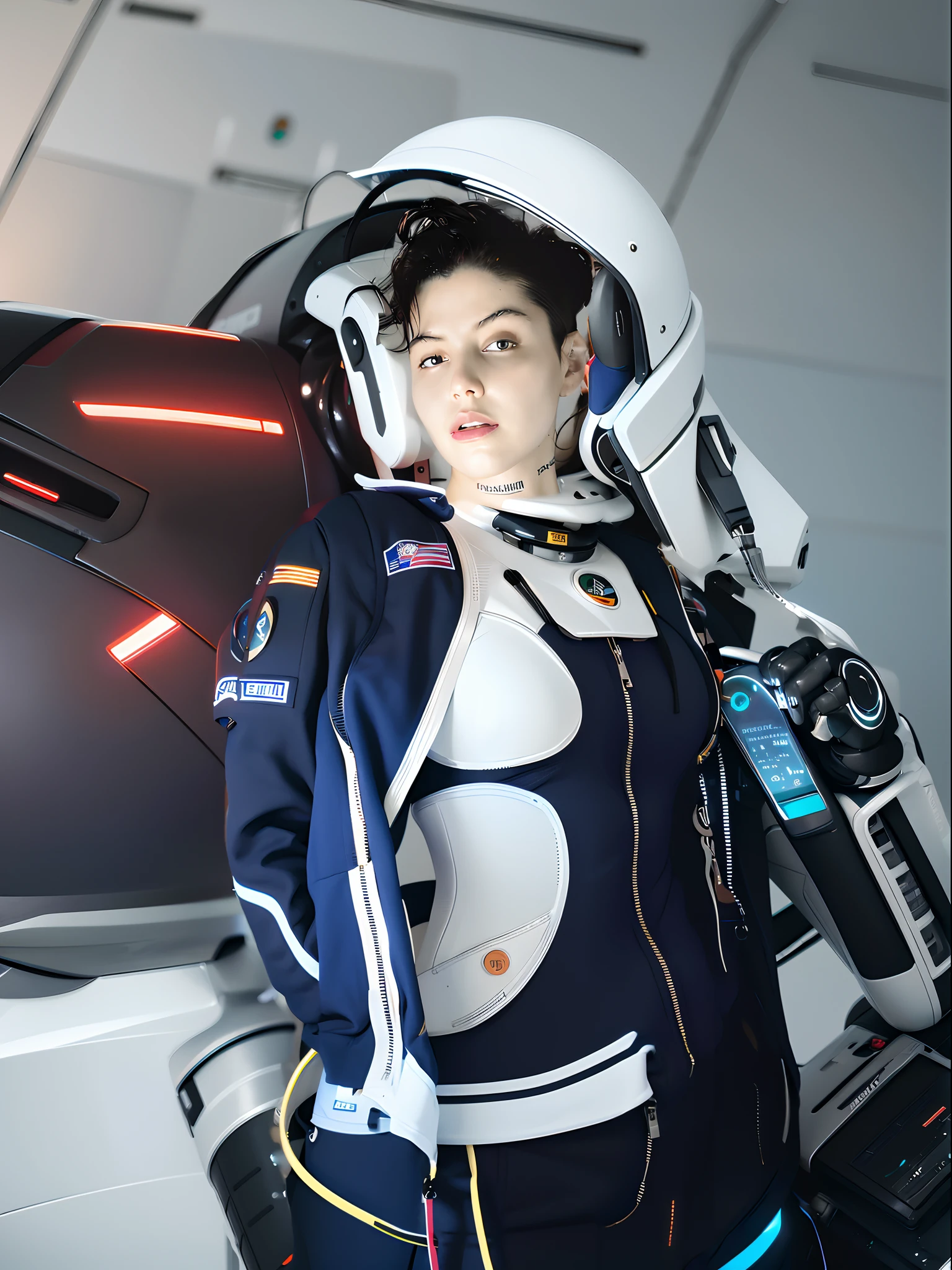 Cybernetic details in ultra realistic full HD women's clothing