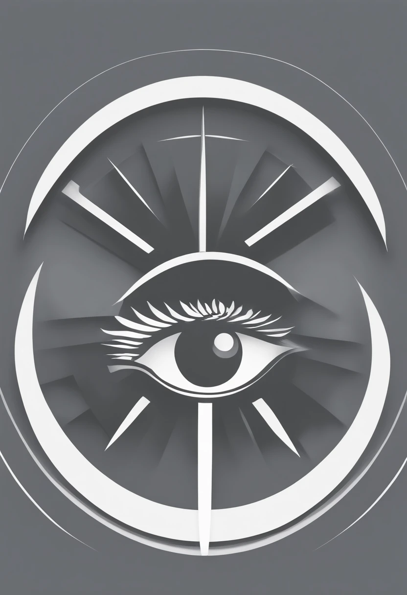 a close up of a white logo on a gray background, vision, visual identity, visions, visionary, vision quest, minimalistic logo, corporate logo of an eye, minimalist logo without text, doing a vision quest, emotional vision, visible pupils, vector logo, minimalist svg, logotype design, clean minimalist design, visually pleasing, subtle vibrancy, visual