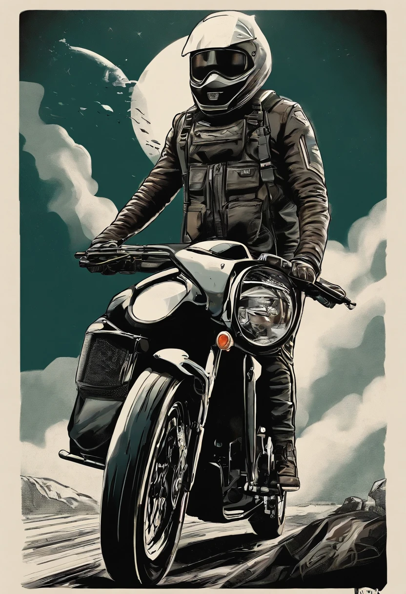 /Imagine Prompt: Motorcycle illustration for sticker on black background, Travel by scooter、(((ADV160 character insertion)))、nffsw,Bold outline style, Pop Design、jagged, Trashcore, Light Shading - V 5.2