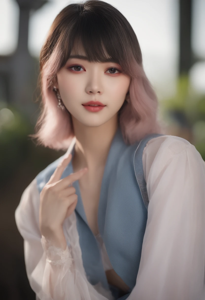 ​masterpiece、top-quality、adolable、lighting like a movie、high-detail、4K、foco nítido、Better Hands、perfect anatomia、ultra realistic anime、comic strip、Sing with a cheerful expression while sweating、full bodyesbian、The background is an outdoor live stage、full bodyesbian、 femele、18year old、active、innocence、japanes、pink shorth hair、rabbitears、blue eyess