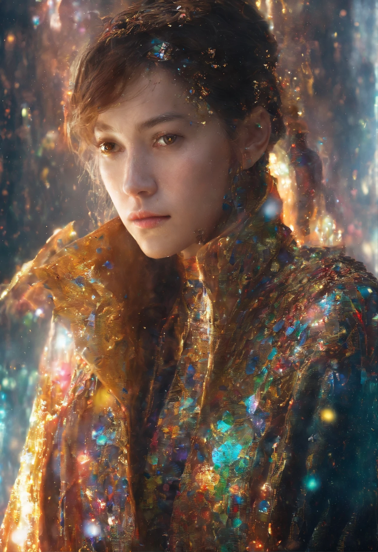 Niko's masterpiece, top quality, best quality, formal art, beautiful and aesthetic: 1.2)، (one girl), highly detailed eyes, (Fractal art: 1.3)-Colorful, more detailed, (perfect face), glowing skin, HDR, ( White robe golden stripes: 1.2)galaxy (Optical lines)-Stunning photos, (Dynamic lines, light paths: 1.2)-Vibrant colors, (Phoenix)، (Dragon)-Masterpiece, Best Quality, (巨作)، (The best) Quality: 1.4)، (extremely high resolution: 1.2)، (extremely realistic: 1.4)، (Realistic: 1.2)