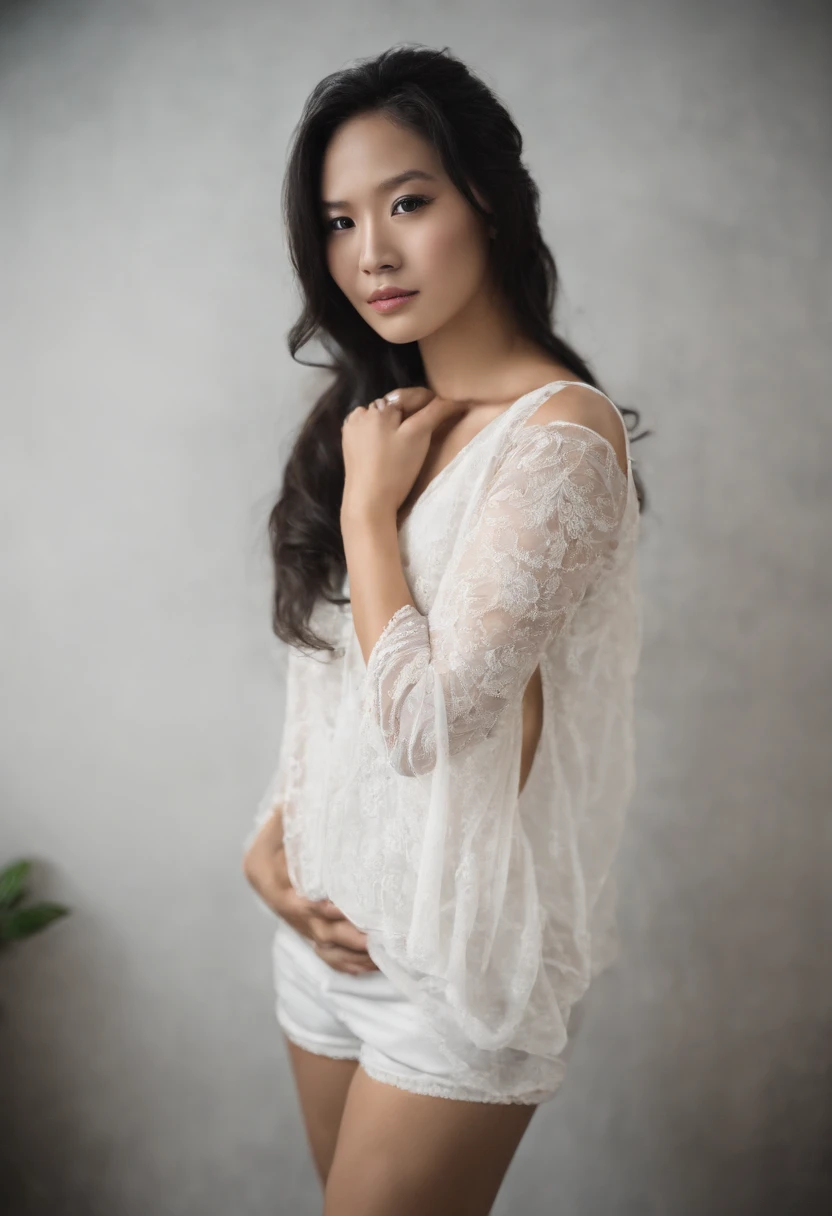 white skin girl ,1girl,big breast, showing breast, cleavage, hot girl,long hair ,black hair , beautiful girl, korean girl,bikini