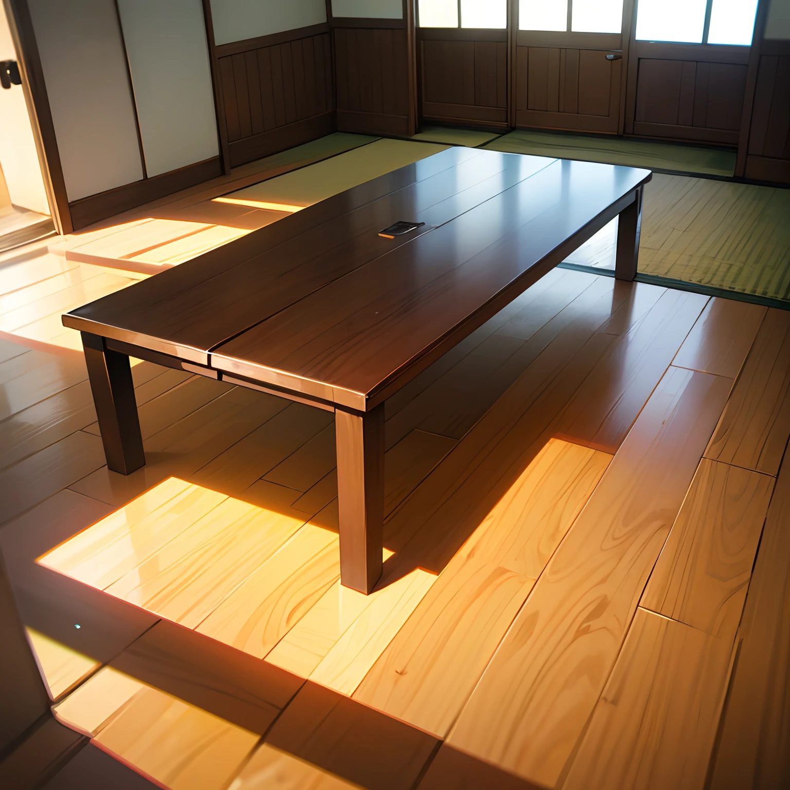 Japan table、Japan Kitchen、4a person々is divided、The table、Wooden Floor Room、