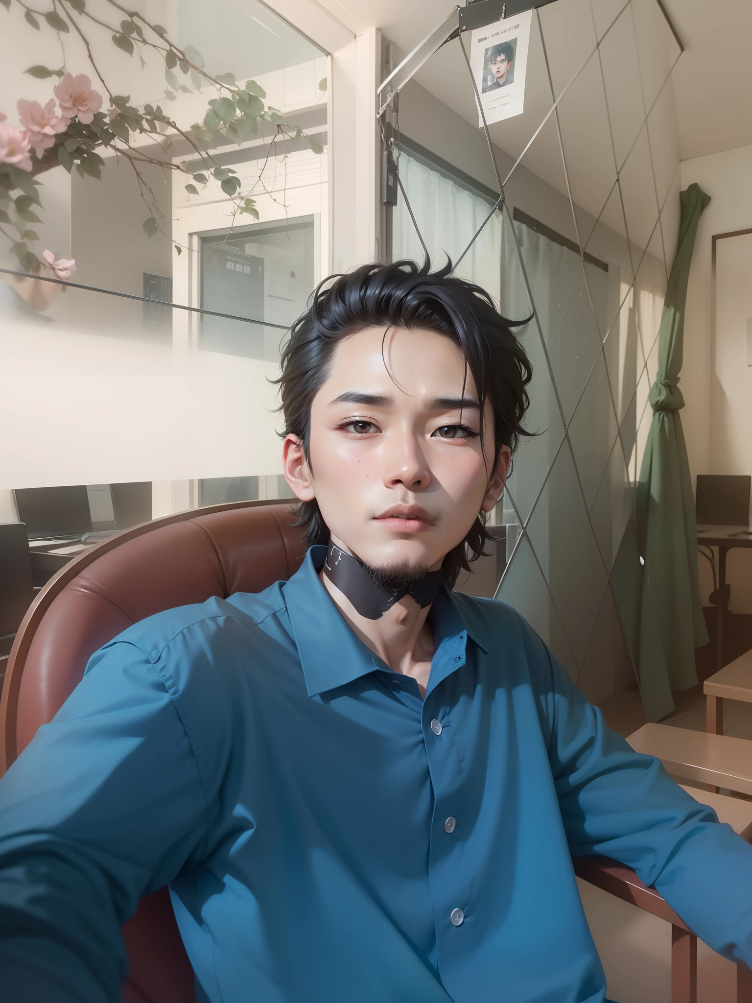 a close up of a person with a black shirt and a black shirt, Cai Xukun, Shin Jinying, heise jinyao, sakimichan, hyung tae, yanjun cheng, hsiao-ron, headshot profile picture, steve zheng, xision wu, ten lee, 1 7 - year - old boy thin face, siwoo kim