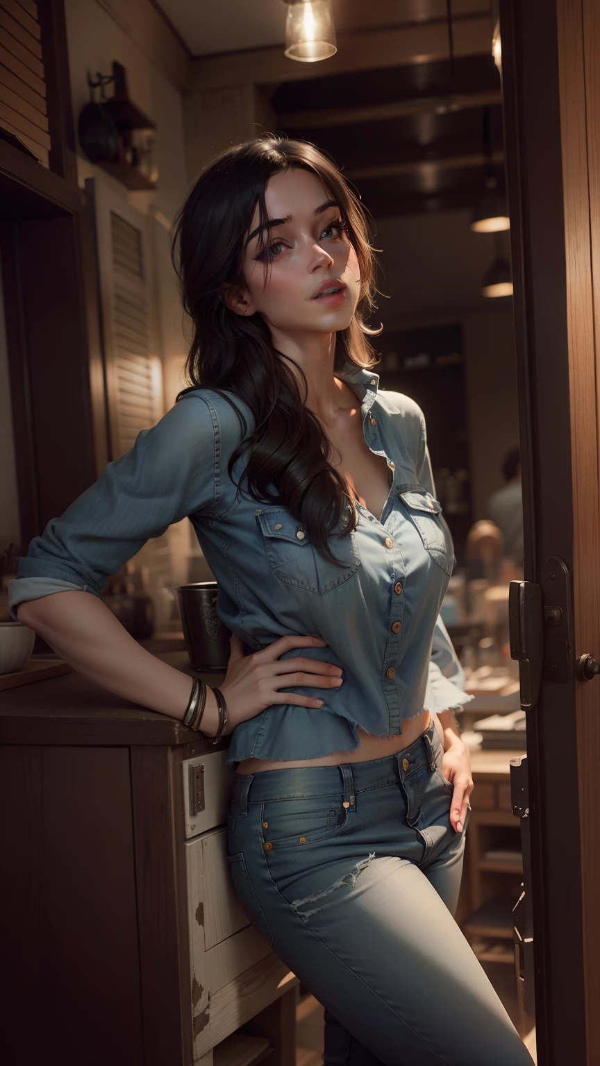 Jeans and half top