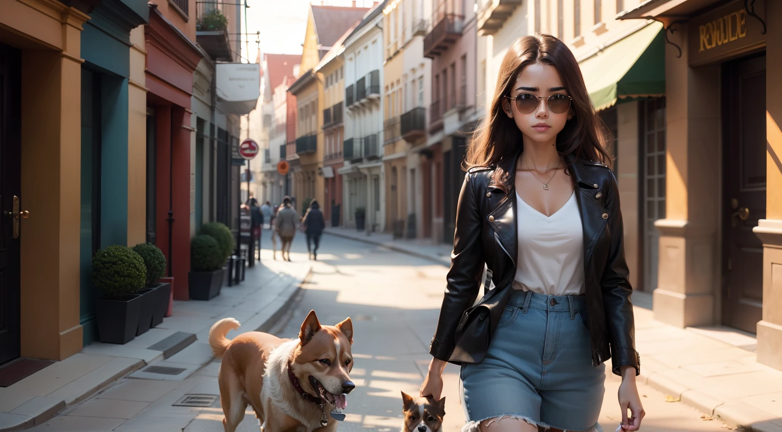 holding a light brown dog