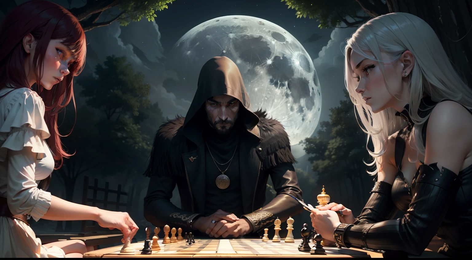 Full moon night,Play chess games,Nature family,belve,the phantom,drak,warriors,Machinary