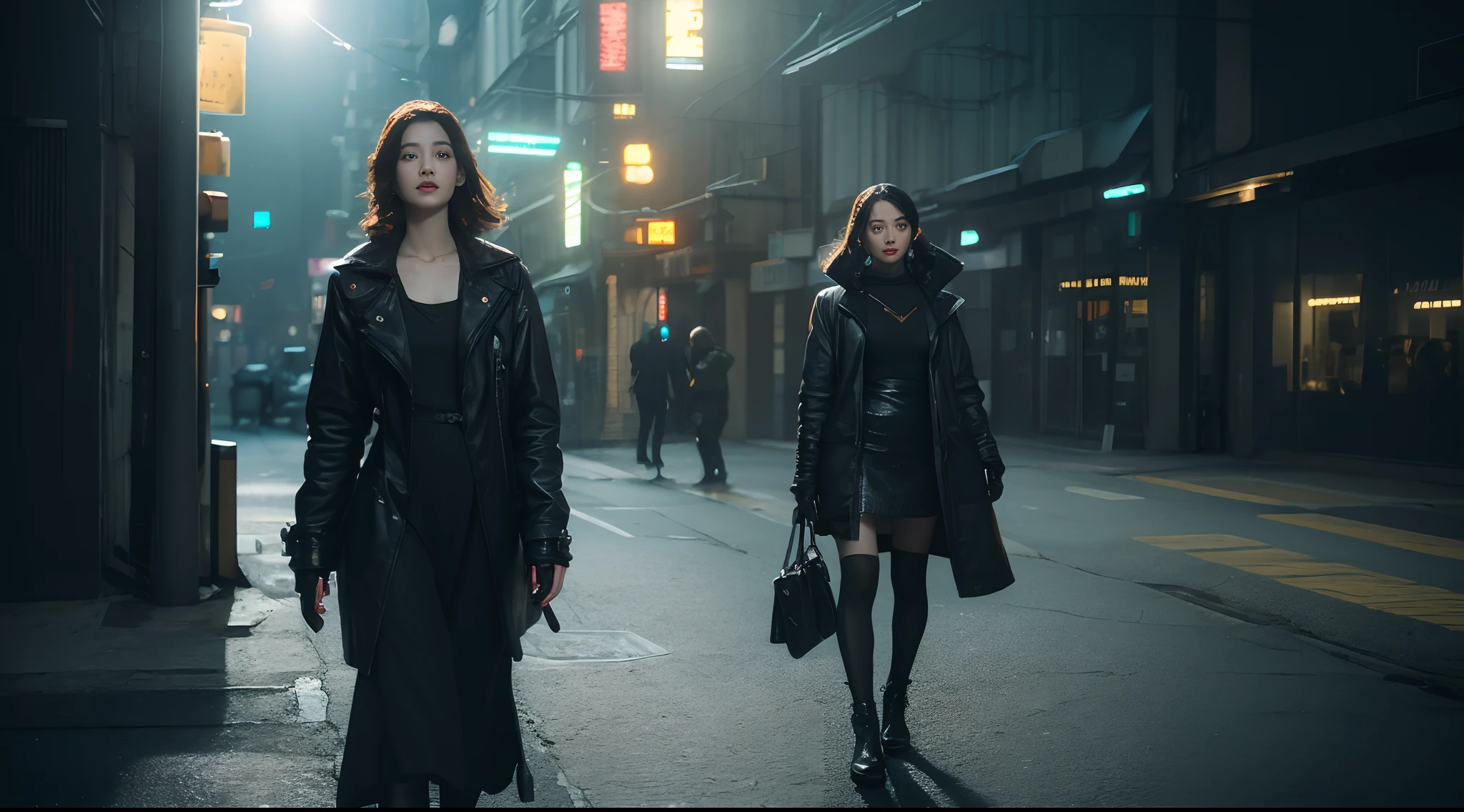 From the movie Matrix ,movie footage,,3D, A beautiful cyberpunk female image,hdr(HighDynamicRange),Ray traching,NVIDIA RTX,Hyper-Resolution,Unreal 5,Subsurface scattering、PBR Texture、post-proces、Anisotropy Filtering、depth of fields、maximum definition and sharpness、Many-Layer Textures、Albedo e mapas Speculares、Surface coloring、Accurate simulation octane rendering of light-material interactions、Two-colored light、largeaperture、Low ISO、White balance、the rule of thirds、8K raw data、blackstockings