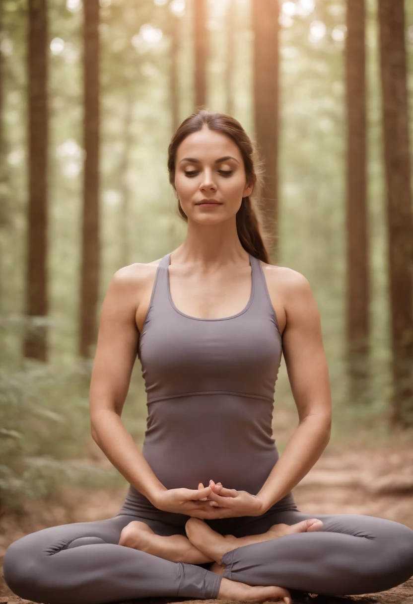 a yoga teacher in forest