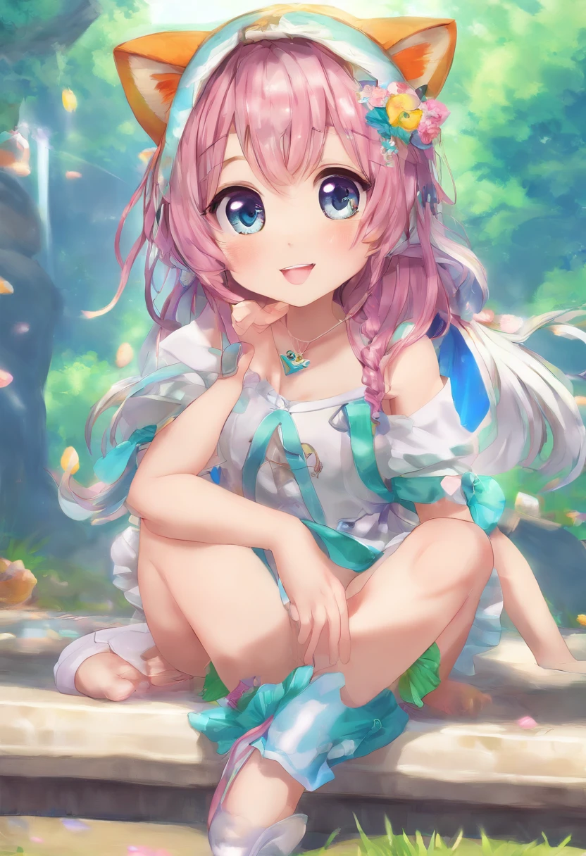(masterpiece:1.4), (best quality:1.4), extremely detailed, intricate, sensual body, hyper detailed, (PERFECT FACE), illustration,soft lighting, full_body, 1girl, lonely, beautiful hair, blue and green:1.3, colorized, from_above ,racoon_costume , prison intimate moment