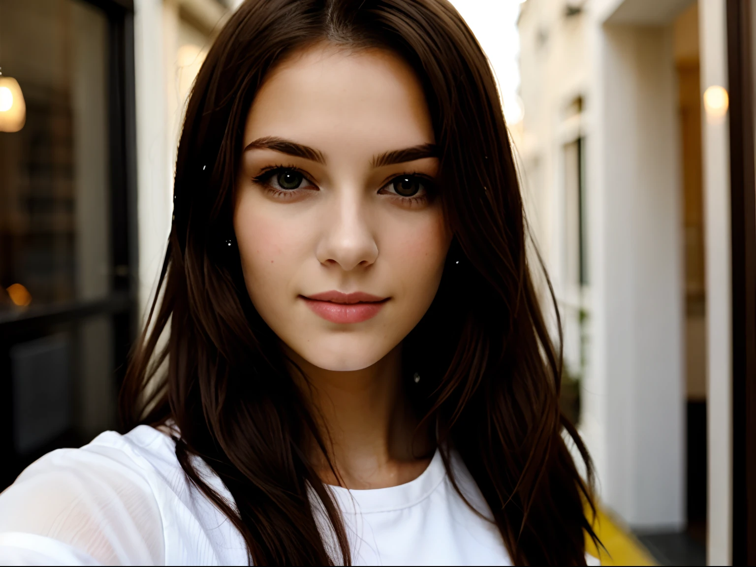 Selfi young brunette woman