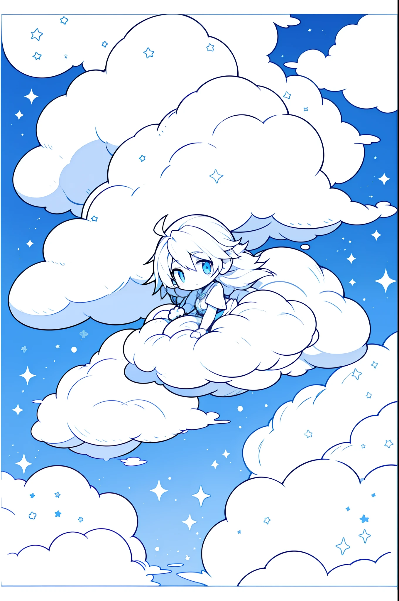 just clouds, cartoon cloud world