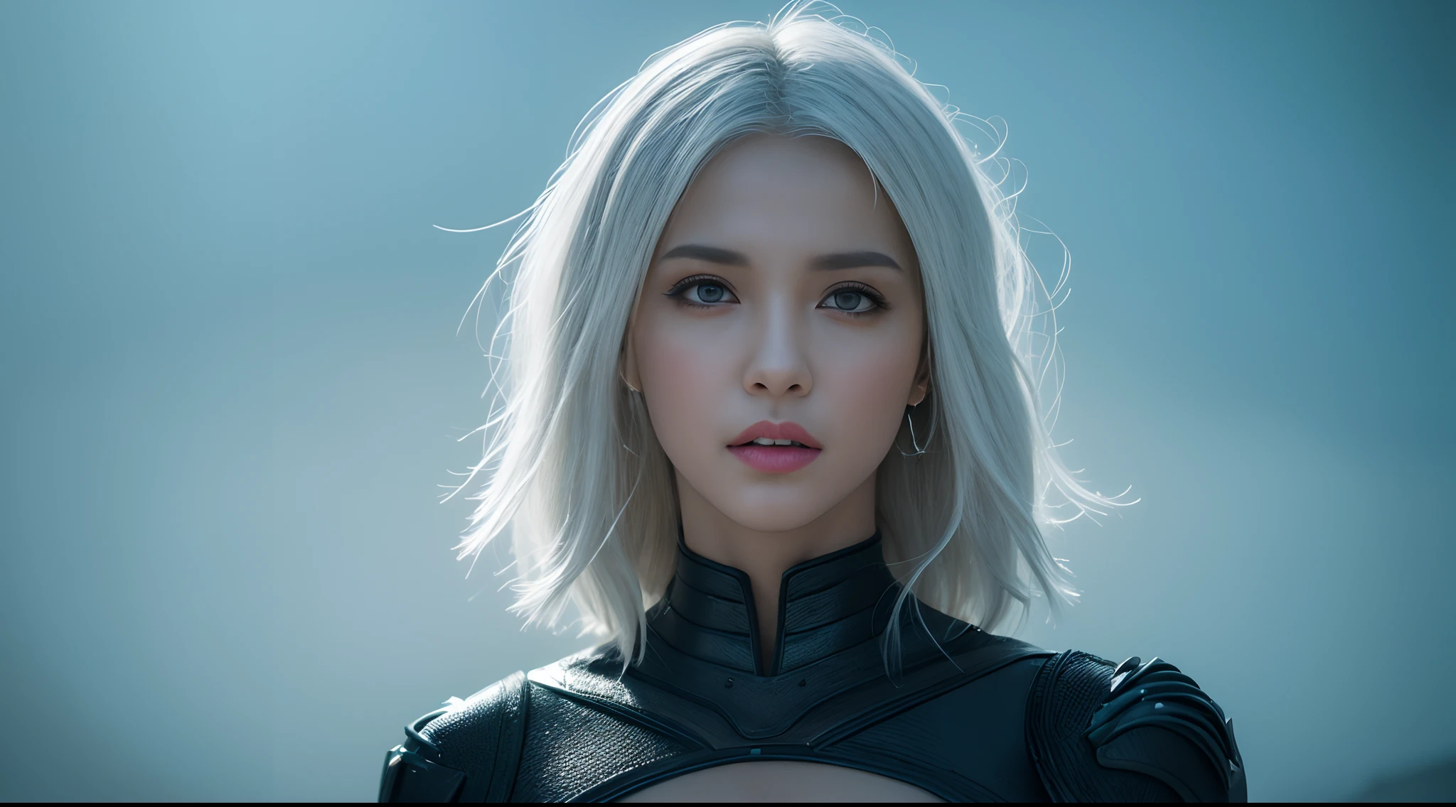 vanishing point，，From the movie ，3D,solo， 1girl，battle garment，A young white haired girl from Germany,A beautiful cyberpunk female image,hdr（HighDynamicRange）,Ray traching,NVIDIA RTX,Hyper-Resolution,Unreal 5,Subsurface scattering、PBR Texture、post-proces、Anisotropy Filtering、depth of fields、maximum definition and sharpness、Many-Layer Textures、Albedo e mapas Speculares、Surface coloring、Accurate simulation octane rendering of light-material interactions、Two-colored light、largeaperture、Low ISO、White balance、the rule of thirds、8K raw data、blackstockings，cinematic lighting, ray tracing, reflection light,  UHD, best quality, high quality, award winning, high details, masterpiece, anatomically correct, textured skin，