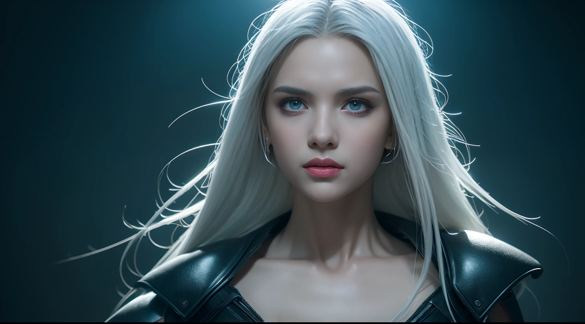 vanishing point,,From the movie ,3D,solo, 1girl,battle garment,A young white haired girl from Germany,A beautiful cyberpunk female image,hdr(HighDynamicRange),Ray traching,NVIDIA RTX,Hyper-Resolution,Unreal 5,Subsurface scattering、PBR Texture、post-proces、Anisotropy Filtering、depth of fields、maximum definition and sharpness、Many-Layer Textures、Albedo e mapas Speculares、Surface coloring、Accurate simulation octane rendering of light-material interactions、Two-colored light、largeaperture、Low ISO、White balance、the rule of thirds、8K raw data、blackstockings,cinematic lighting, ray tracing, reflection light, UHD, best quality, high quality, award winning, high details, masterpiece, anatomically correct, textured skin,