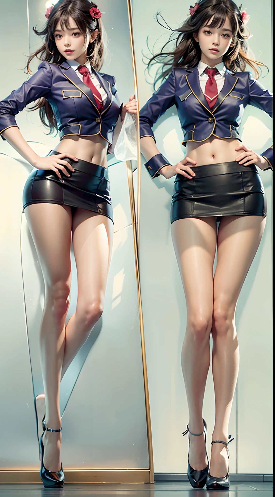 (NSFW), 1womanl, 24 year old, (Well-formed face), (Ideal ratio body proportions), school classrooms, ((blazers)), Ultra mini skirt, panties focus, ((Skirt flipping in strong wind)), (The upper body is tightly dressed), long , Wet, Smiling smile, de pele branca, A slender, Dark hair, short-hair, Skinny Legs, beauty legs, Small buttocks, Skinny Legs, surrealism, Cinematic lighting, depth of fields, One-person viewpoint, F/1.8, 135 mm, canon, nffsw, masutepiece, ccurate, Anatomically correct, Textured skin, Super Detail, high details, High quality, awardwinning, Best Quality, hight resolution, 8K