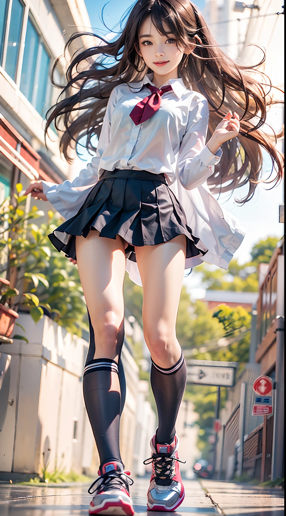 (NSFW), 1womanl, 24 year old, (Well-formed face), (Ideal ratio body proportions), school classrooms, ((jersey)), Ultra mini skirt, panties focus, ((Skirt flipping in strong wind)), (The upper body is tightly dressed), long , Wet, Smiling smile, de pele branca, A slender, Dark hair, short-hair, Skinny Legs, beauty legs, Small buttocks, Skinny Legs, surrealism, Cinematic lighting, depth of fields, One-person viewpoint, F/1.8, 135 mm, canon, nffsw, masutepiece, ccurate, Anatomically correct, Textured skin, Super Detail, high details, High quality, awardwinning, Best Quality, hight resolution, 8K