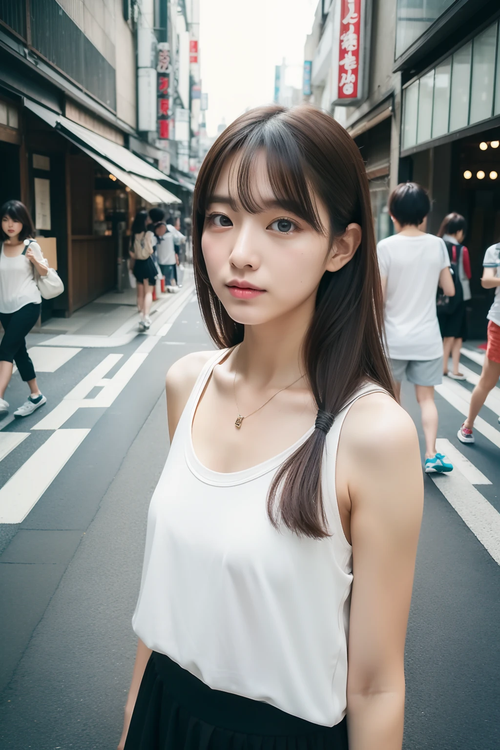 （top-quality、8K、32K、​masterpiece）Streets of Tokyo、street snap、infp young woman、summer clothing