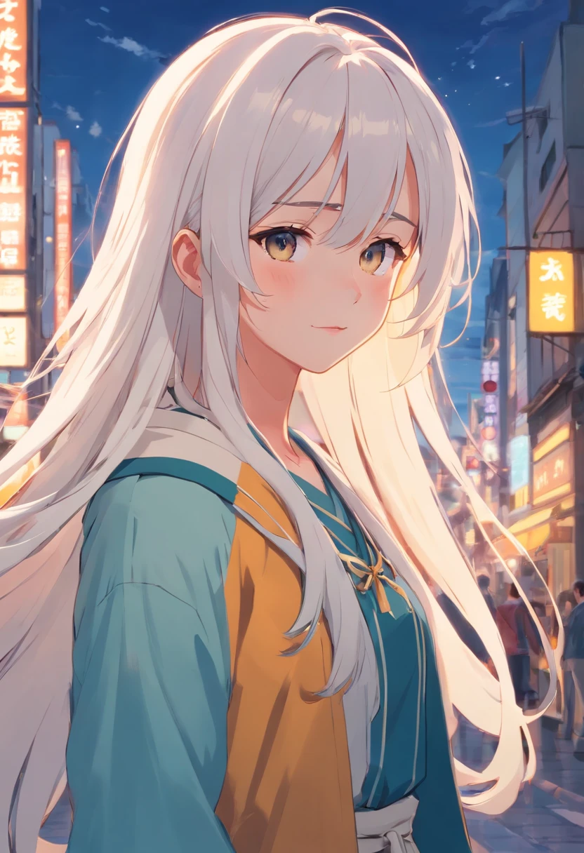 Girl with long white hair,Close your eyes and pray,European classical gorgeous clothes,holy