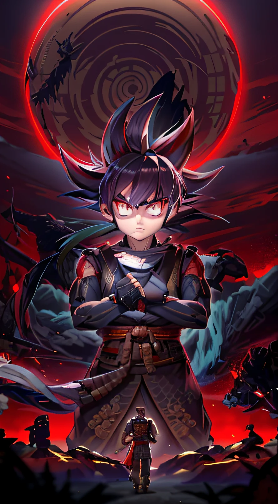 There was a man in a samurai suit holding a sword, cyberpunk art inspired by Kanō Hōgai, Artstation contest winner, Fantasy art, Cyberpunk Samurai, Demon Samurai, very beautiful cyberpunk samurai, demon samurai warrior, samurai warrior, portrait of a cyberpunk samurai, Urban Samurai, epic samurai warrrior, Samurai of Japan, phone wallpaper hd, samurai portrait