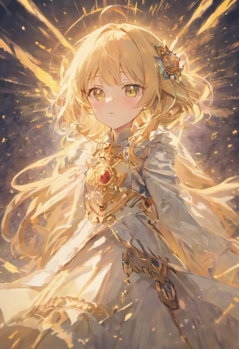 Blonde girl,Close your eyes and pray,Holy European ancient ceremonial dress,rays of moonlight
