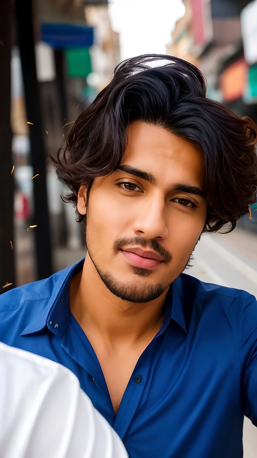 there is a man with a blue shirt and a tie, with accurate face, very very low quality picture, profile pic, front profile!!!!, good looking face, kyza saleem, 8k selfie photograph, handsome face, harsh good looking face, portait photo profile picture, khyzyl saleem, profile picture 1024px, edited in photoshop