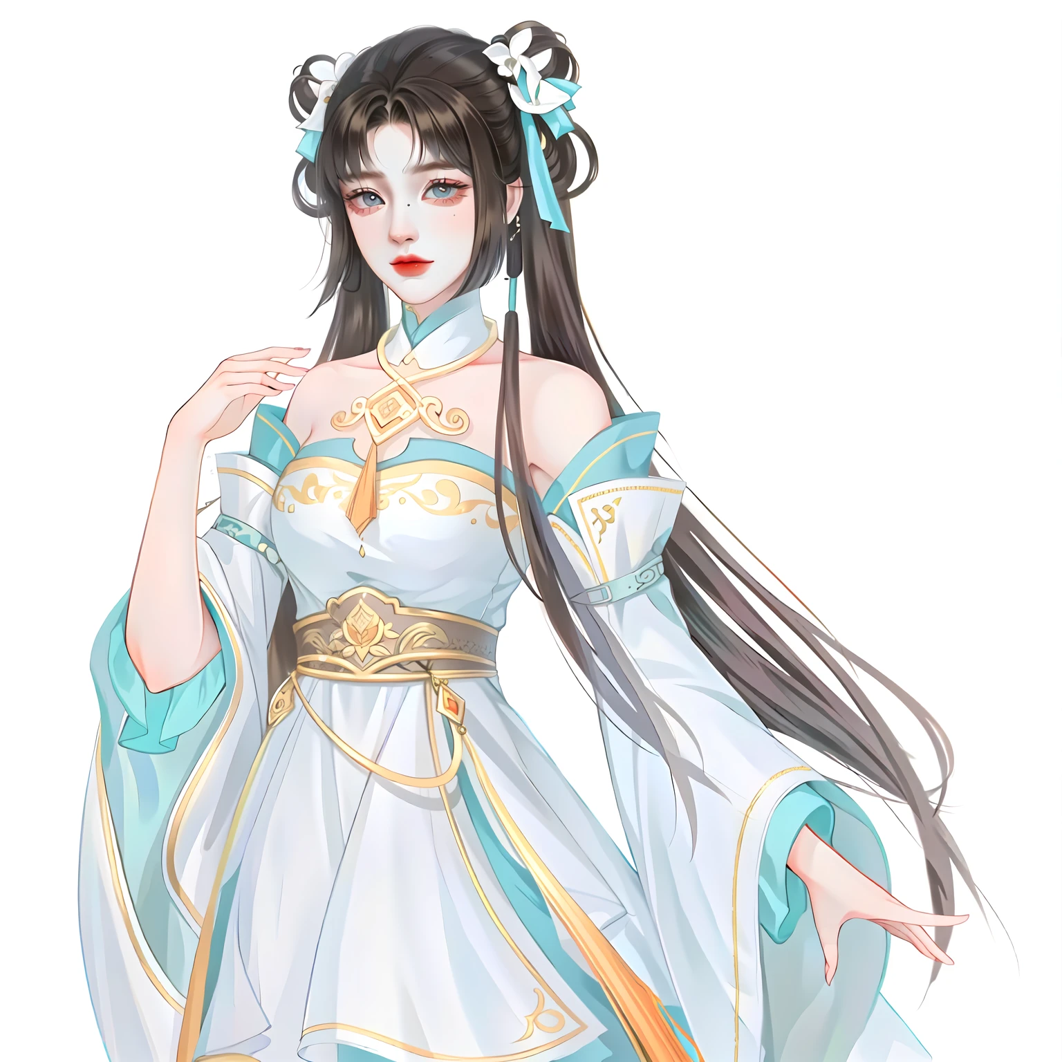 oriental girl，Works of masters，Best picture quality，Higher quality，high detal， 超高分辨率， 8K分辨率， depth of fields， cinematic photogtaphy，carefully， meticuloso，  max detail， extreme beautiful，（（（1girll， 独奏）））， 18yr old， long whitr hair， brunette color hair， white skinned， A picture， tmasterpiece，（Best picture quality），Exquisite facial features， s the perfect face，detailed and beatiful face and eyes, Watery pupils