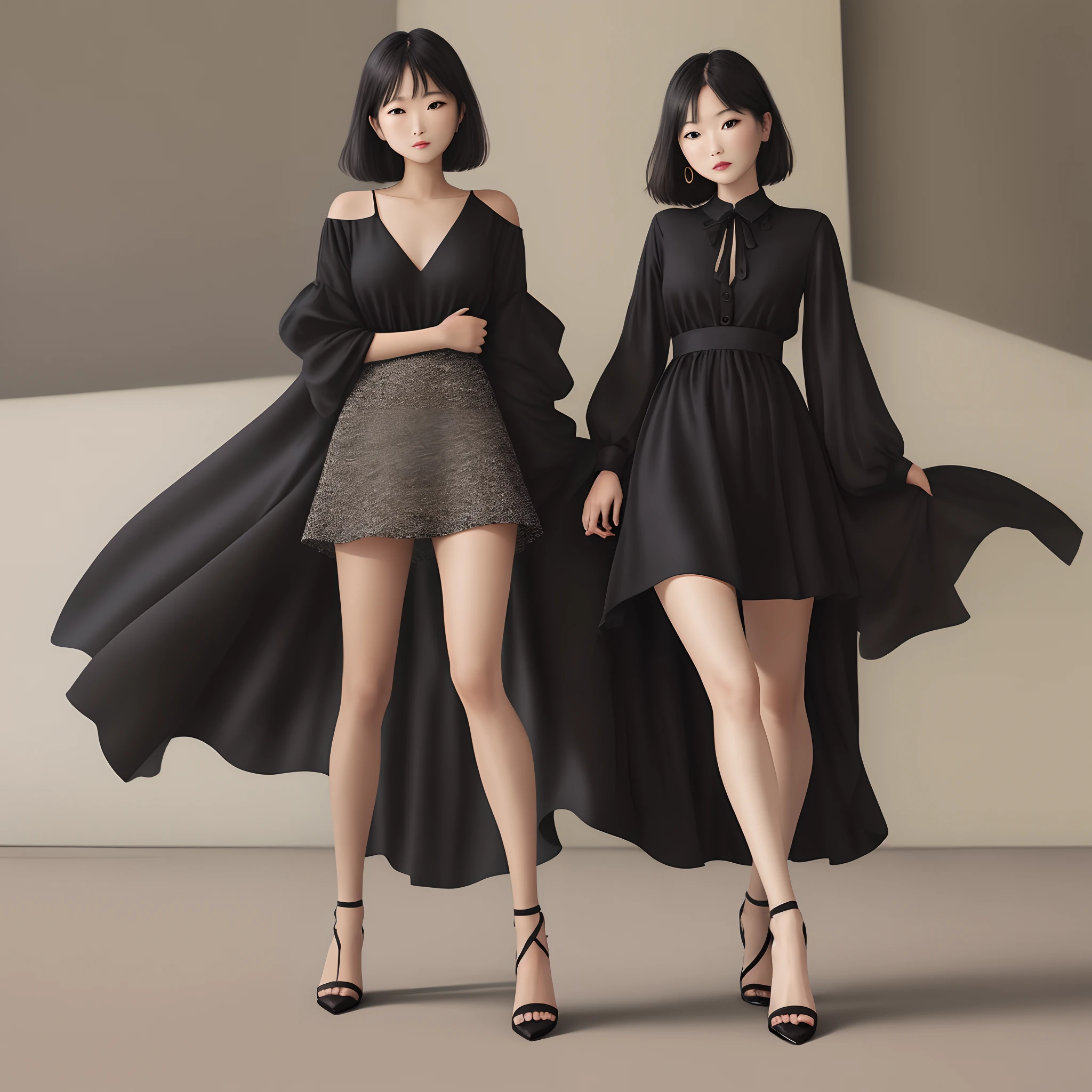 Black silk heel