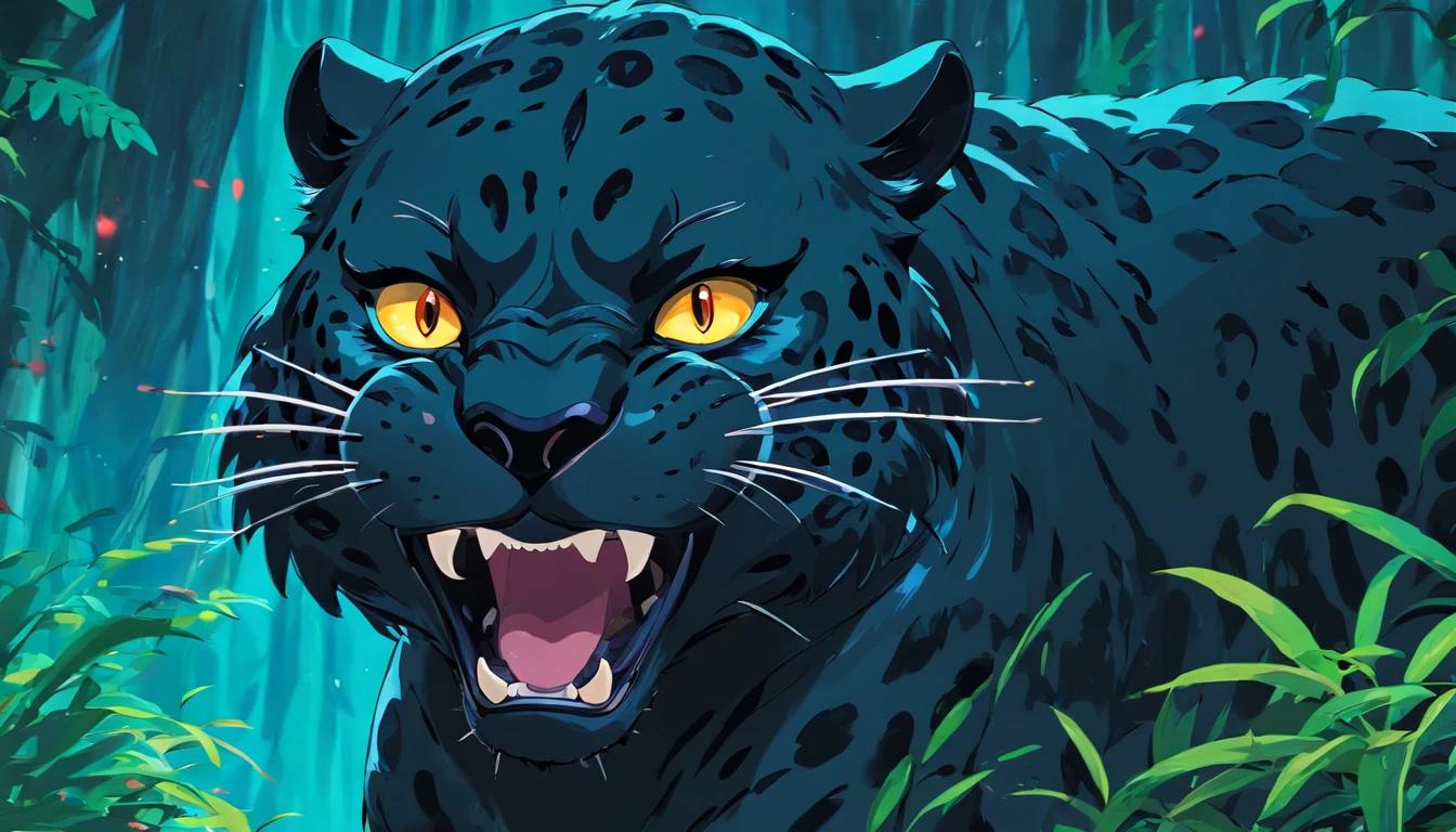black angry jaguar