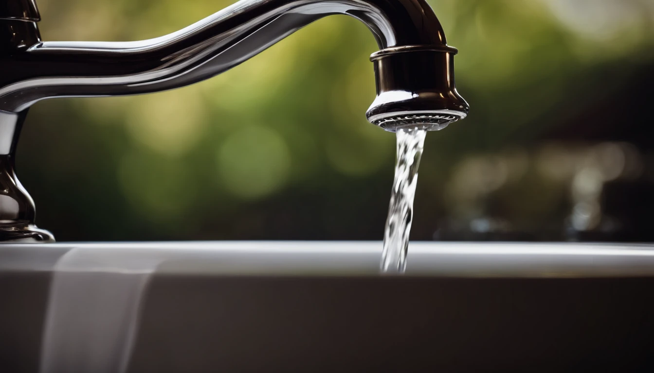 Close up of running water from the tap