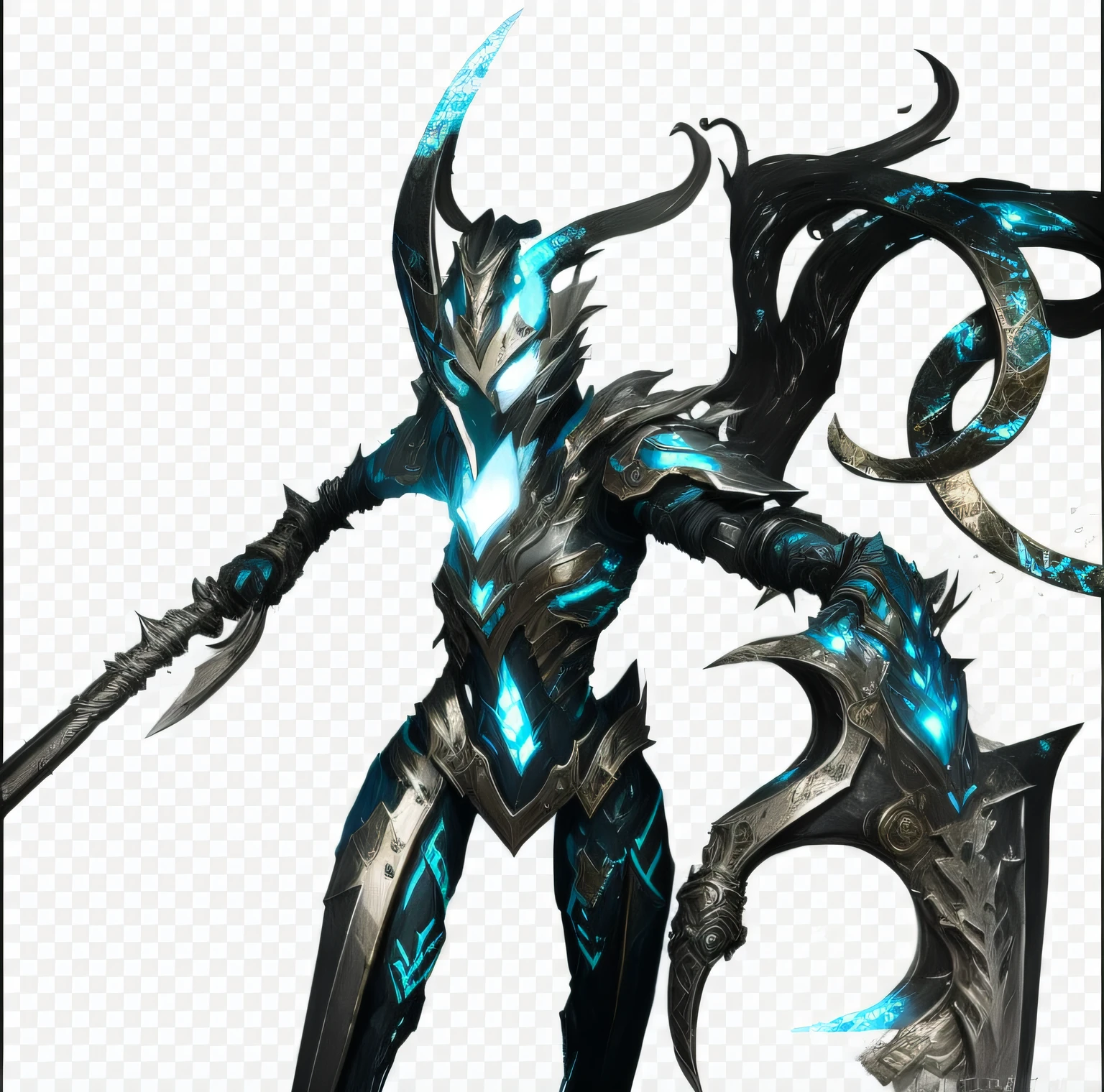 There is a picture of a black and blue woman holding a sword, warframe infested art, detailed warframe, warframe art, warframe concept art, high quality warframe fanart, warframe armor!!, warframe fanart, detailed warframe fanart, exquisite warframe fanart, of a beautiful saryn warframe, warframe armor, battle armor