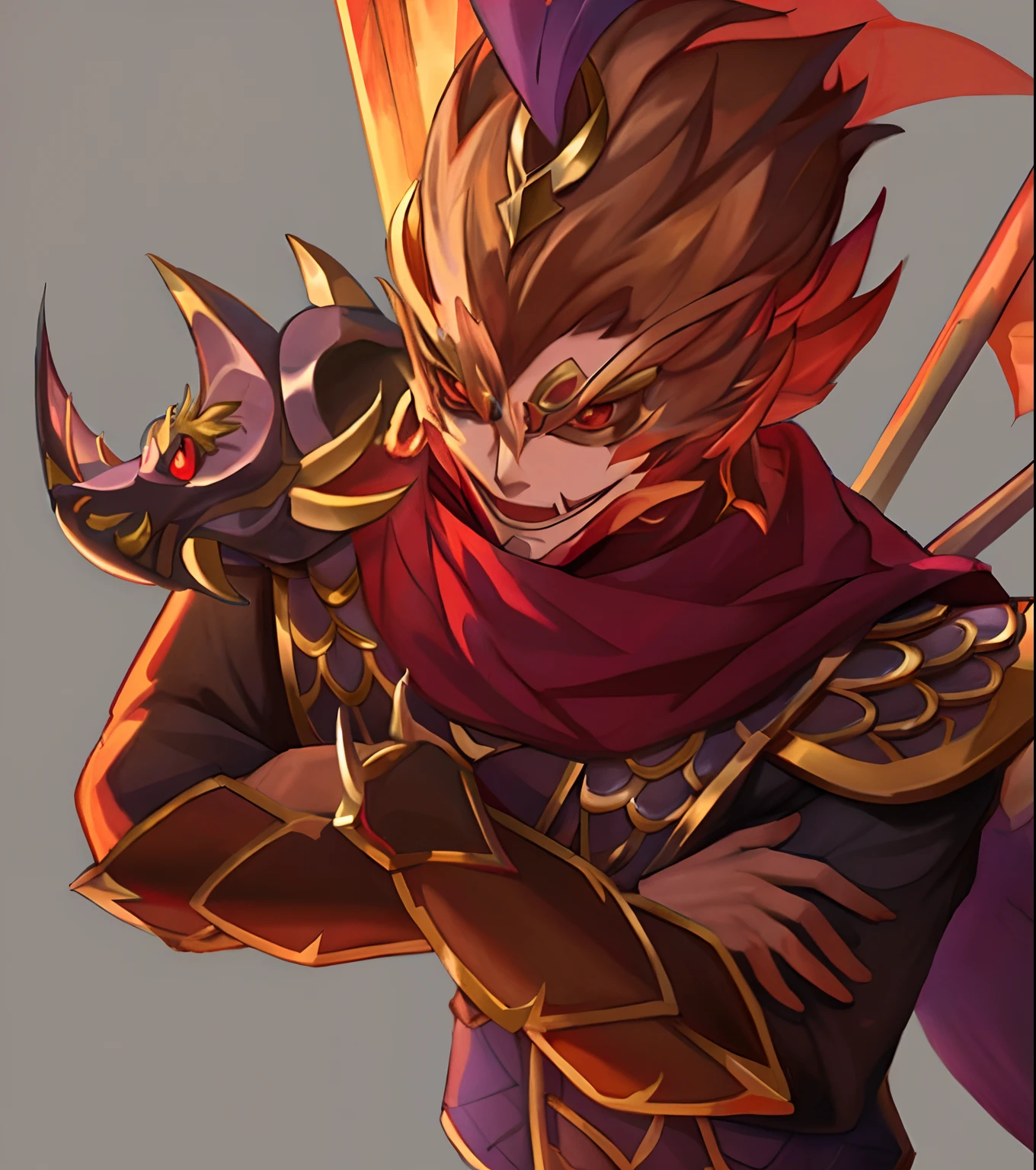 A man in a red cloak holds a sword and a sword, Keqing from Genshin Impact, zhongli from genshin impact, Genshin impact's character, Dragon Knight, Inspired by Huang Shen, handsome guy in demon killer art, hero character art, detailed anime character art, son goku, Key anime art, Detailed key anime art