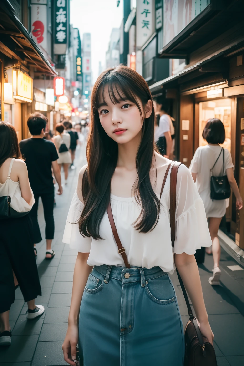 (top-quality、8K、32K、masterpiece)Streets of Tokyo、street snap、infp young woman、The season is summer