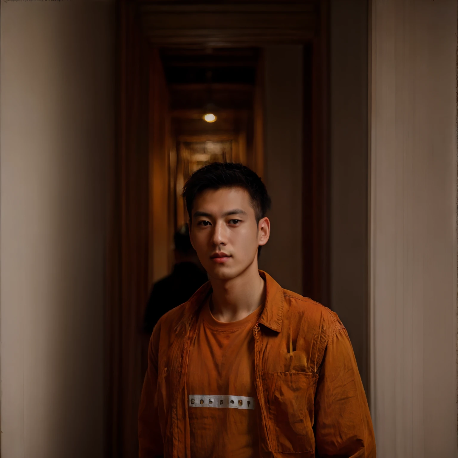 1man, 
a 20 y.o  male wearing orange shirt ,  full body, handsome,cute, front view , stand with post,
soft lighting, Japanese, designer
masterpiece, best quality, 8k uhd, dslr, film grain, Fujifilm XT3 photorealistic painting art by midjourney and greg rutkowski