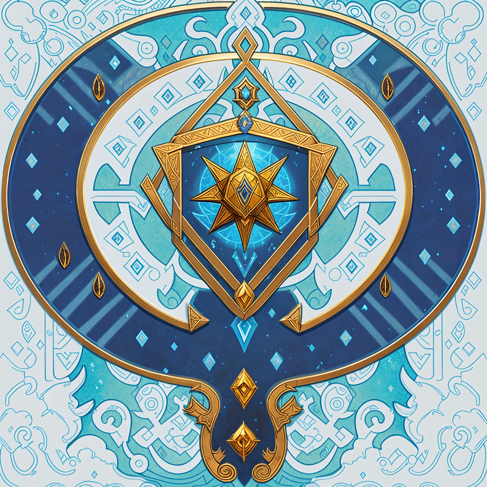 world of warcraft spell icon, ancient symbol behind it, imperial symbol, sojourn from overwatch, fantasy game spell symbol, fantasy game spell icon, rating: general, symbol, holy flame crown spell, elitedangerous 💙💜 ornate ︎, genshin impact, emblem of wisdom, rating:g, quest marker, scotch clan region emblem, infinity glyph, [epic, symmetrical logo], ancient symbol behind it, rune-engraved armor, simple shading, raziel irl, infinity glyph