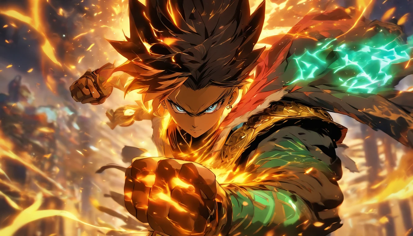Desenhe o personagem Xiao de Genshin Impact em uma pose serena, but with an intimidating expression. he must be standing, with hands folded in front of his chest. Your gaze should convey determination and an aura of power. Be sure to capture the details of your signature costume. The setting can be a nocturnal environment, com sombras intensas ao redor dele, para acentuar seu ar misterioso. Remember that the image should reflect the unique and complex personality of the Xiao character.