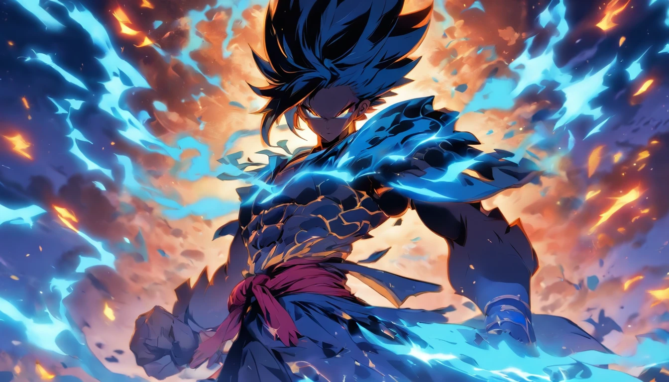 Desenhe o personagem Xiao de Genshin Impact em uma pose serena, but with an intimidating expression. he must be standing, with hands folded in front of his chest. Your gaze should convey determination and an aura of power. Be sure to capture the details of your signature costume. The setting can be a nocturnal environment, com sombras intensas ao redor dele, para acentuar seu ar misterioso. Remember that the image should reflect the unique and complex personality of the Xiao character.
