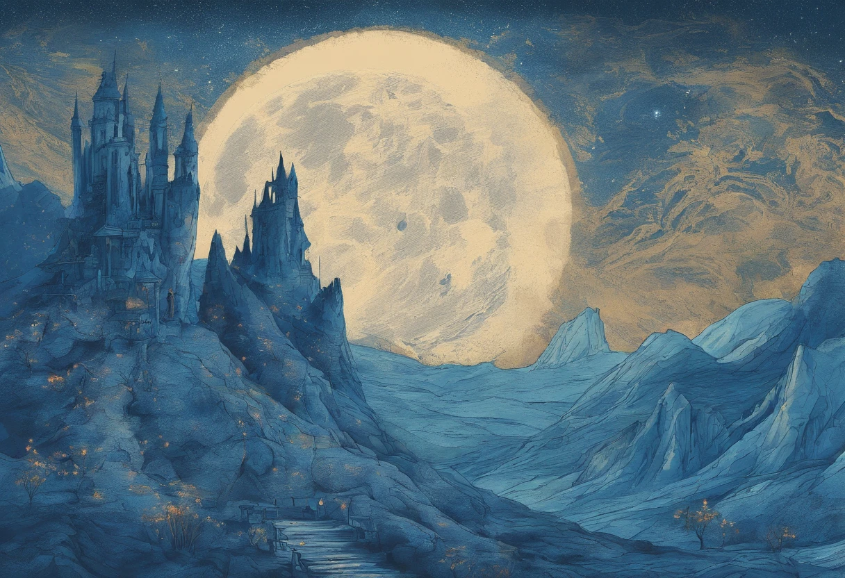Blue Moon,Close-up overlook,Geological exploration camera to take pictures
