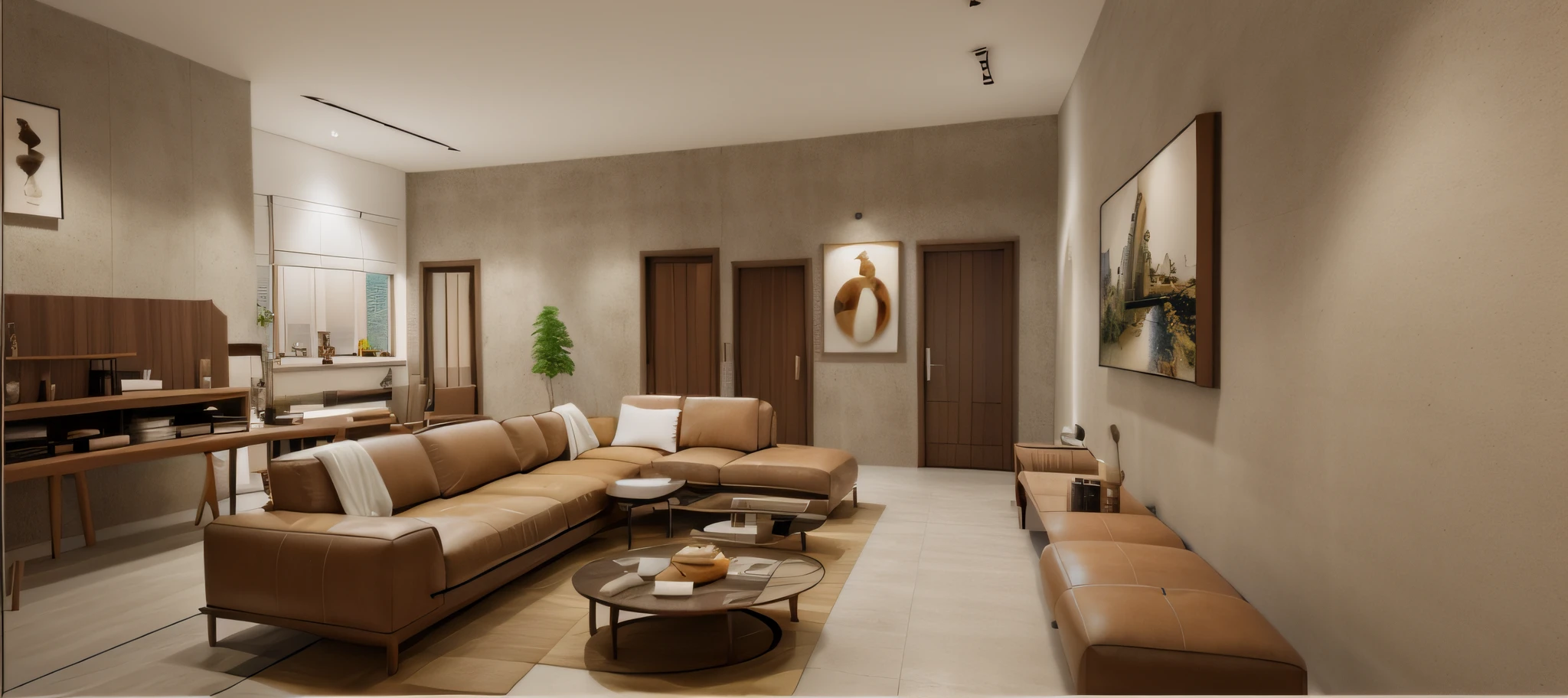 (JAPAN livingroom:1.2), (actual photo:1.2), daylight, Unreal Engineer 8K, full HD 8K, cinema lighting, lighting warm light, painted kitchen with dining table and chairs, minimalist and beautiful kitchen, deep colors with minimalism, cream and white color scheme, simple, clean lines, modern neo-traditional minimalism modern, brown and white color scheme, modern and minimalist, modern neutral earth colors, elegant and sophisticated, Scandinavian design, deep colors. minimalist color palette, mostly white, (((brown leather sofa: 4.4))), white door, 1 black piano