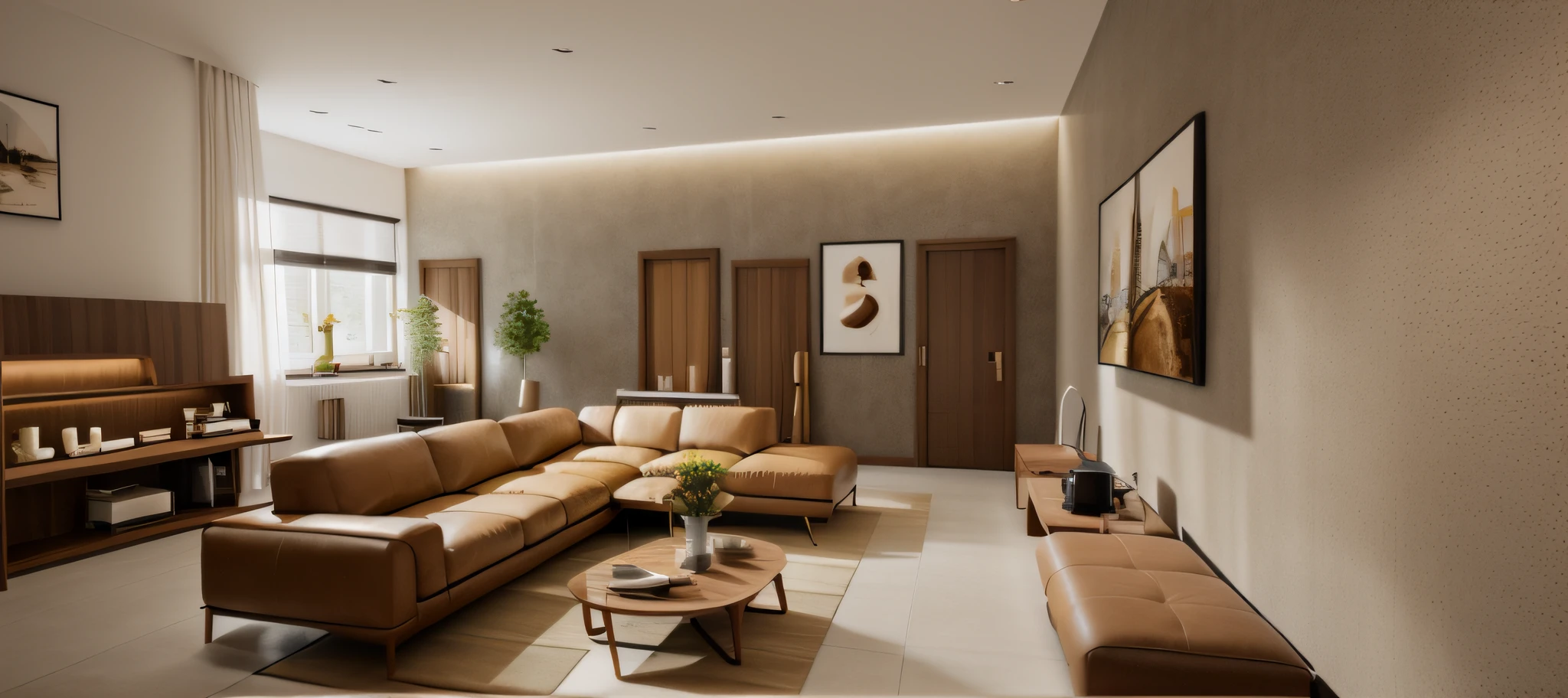 (JAPAN livingroom:1.2), (actual photo:1.2), daylight, Unreal Engineer 8K, full HD 8K, cinema lighting, lighting warm light, painted kitchen with dining table and chairs, minimalist and beautiful kitchen, deep colors with minimalism, cream and white color scheme, simple, clean lines, modern neo-traditional minimalism modern, brown and white color scheme, modern and minimalist, modern neutral earth colors, elegant and sophisticated, Scandinavian design, deep colors. minimalist color palette, mostly white, (((brown leather sofa: 4.4))), white door, 1 black piano