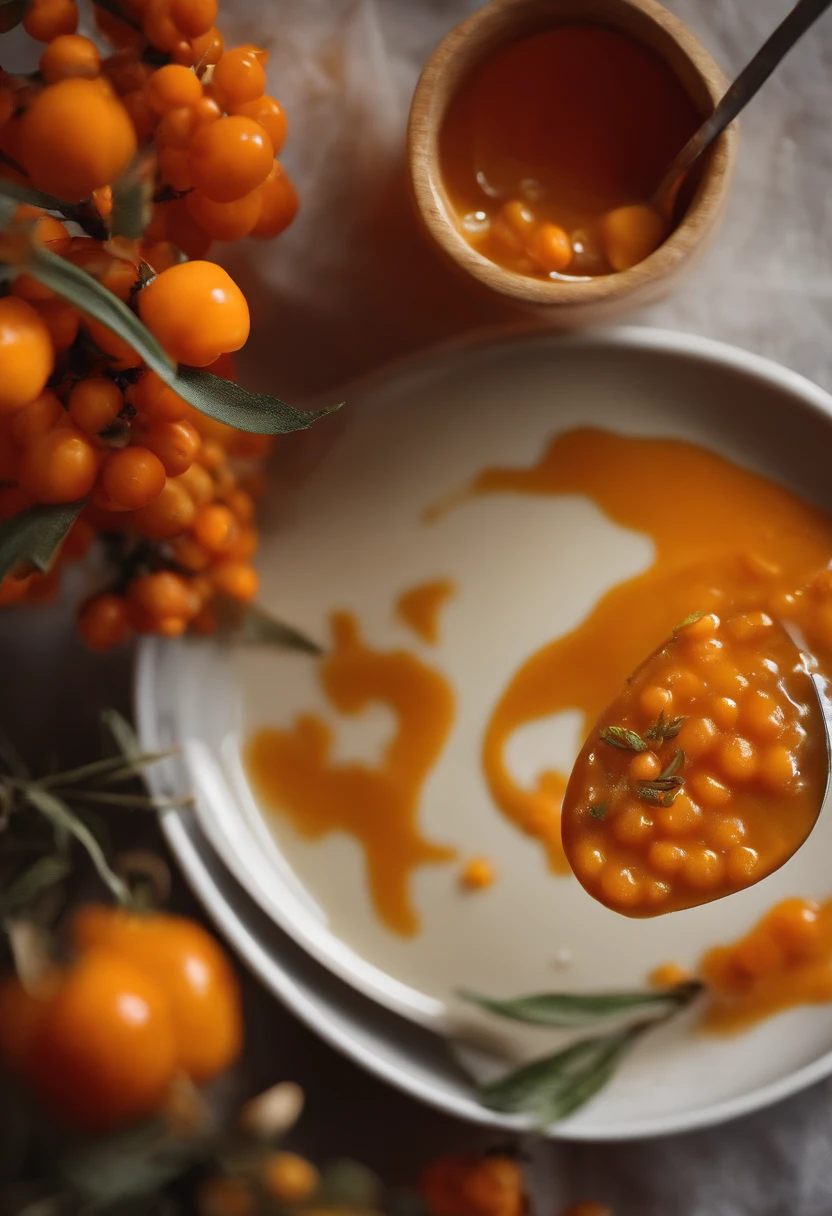 Sea buckthorn puree，rein，Delicious
