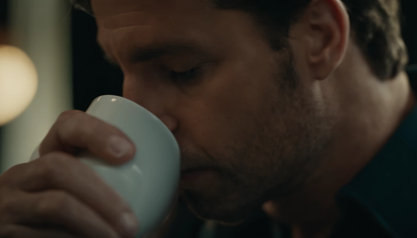 Close-up of a man drinking from a water cup